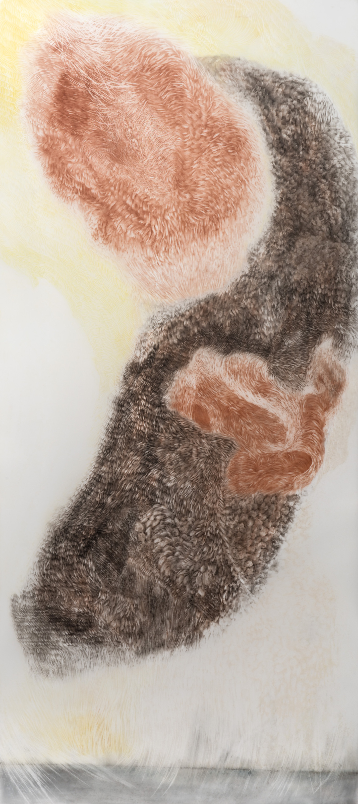 OBSERVED AND RECORDED PERMUTATION OF THE HOLY SPIRIT IX PASTEL ERASING ON DURA-LAR 34 IN. X 79 IN. unframed price $4,000