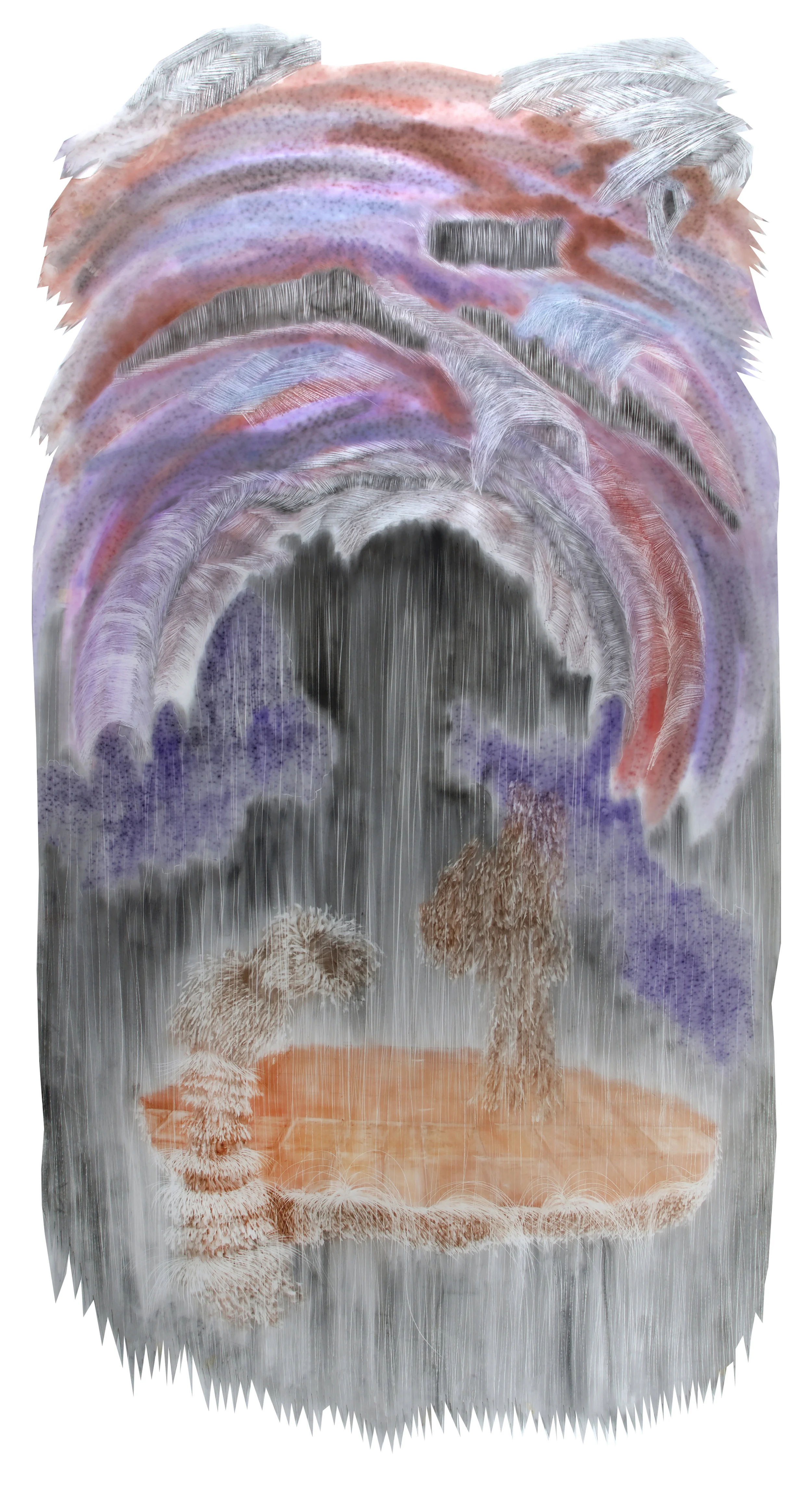 EXPERIMENTAL UNTITLED III PASTEL AND POWDERED GRAPHITE ERASING ON DURA-LAR 40 IN. X 79.5 IN. unframed price $4,000
