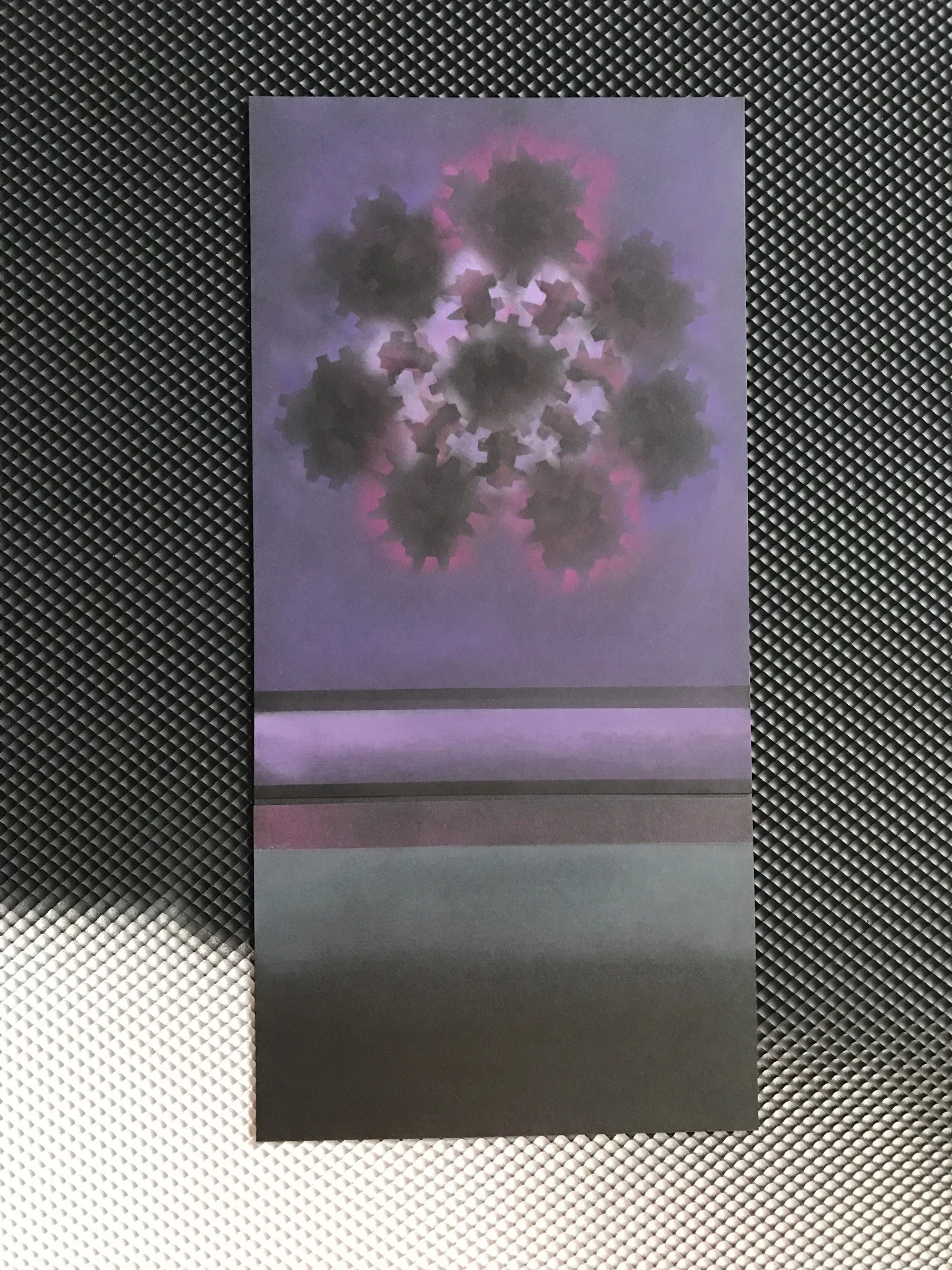 OBSERVED AND RECORdED PERMUTATION OF THE HOLY SPIRIT EL VIENTO NO. 10, PASTEL ON CARDSTOCK 17.25 IN. X 8.25 IN. price $800 background not included. piece can be framed or mounted to a wooden ramp. photograph available upon request