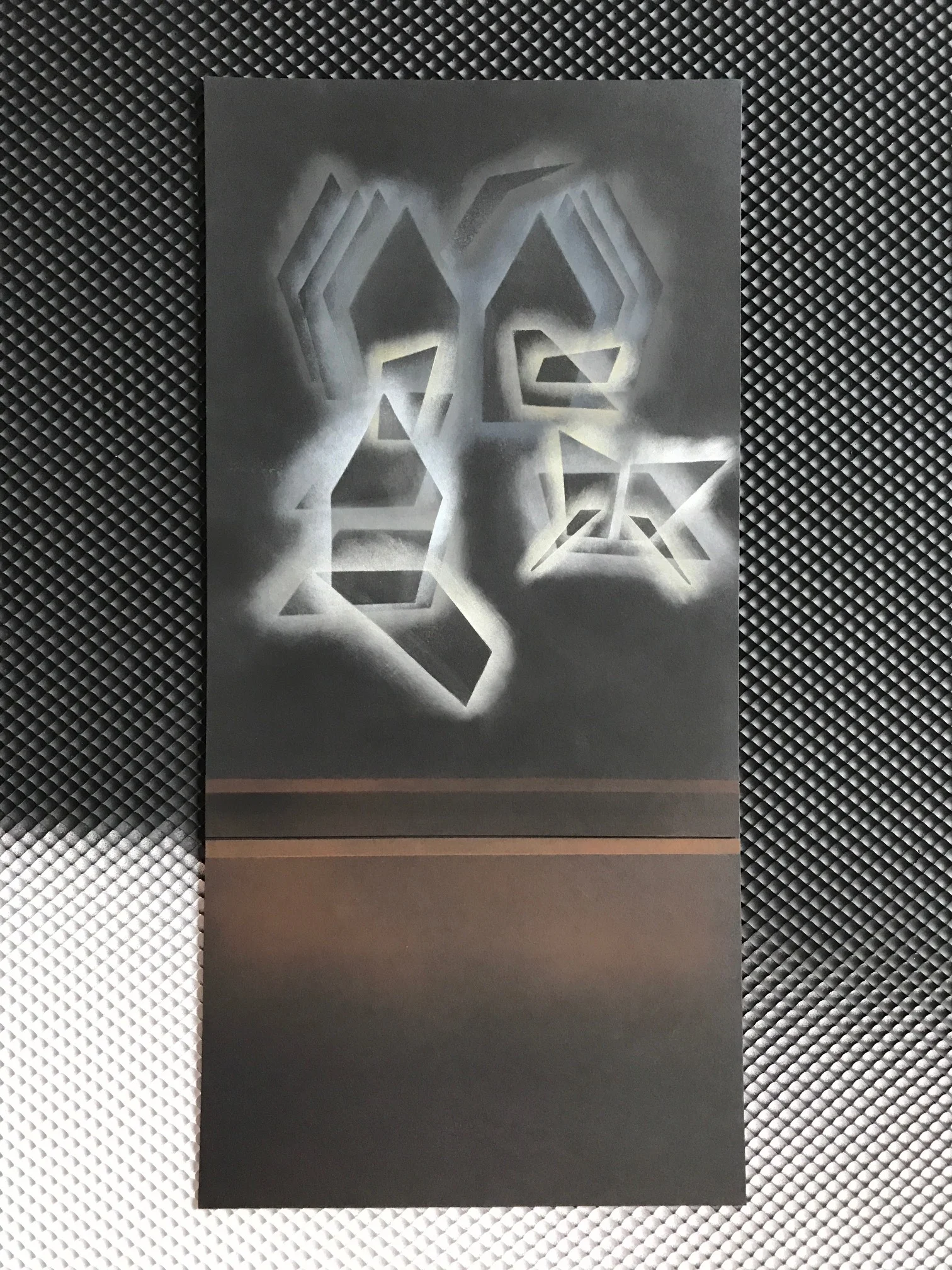 OBSERVED AND RECORdED PERMUTATION OF THE HOLY SPIRIT EL VIENTO NO. 20, PASTEL ON CARDSTOCK 17.25 IN. X 8.25 IN. price $800 background not included. piece can be framed or mounted to a wooden ramp. photograph available upon request
