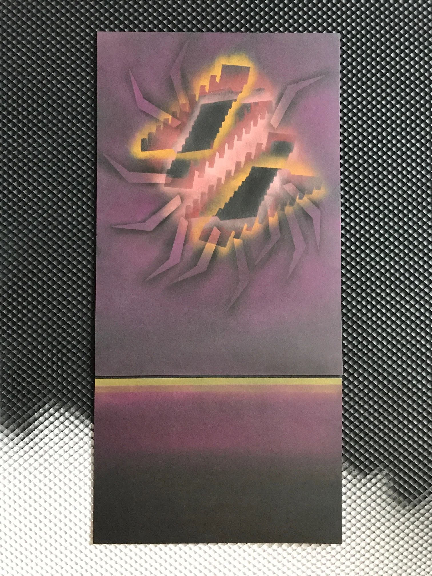 OBSERVED AND RECORdED PERMUTATION OF THE HOLY SPIRIT EL VIENTO NO. 22, PASTEL ON CARDSTOCK 17.25 IN. X 8.25 IN. price $800 background not included. piece can be framed or mounted to a wooden ramp. photograph available upon request