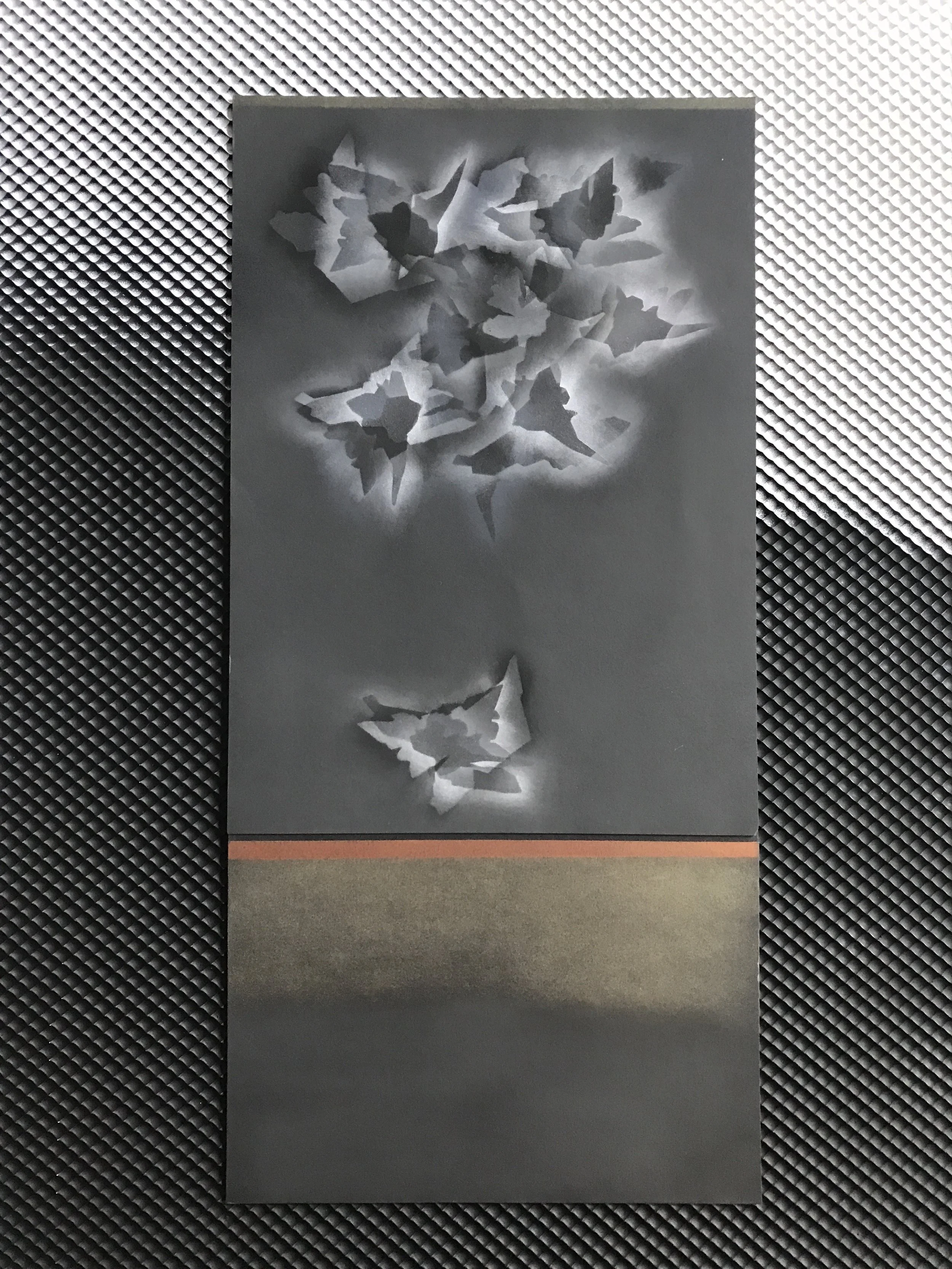 OBSERVED AND RECORdED PERMUTATION OF THE HOLY SPIRIT EL VIENTO NO. 27, PASTEL ON CARDSTOCK 17.25 IN. X 8.25 IN. price $800 background not included. piece can be framed or mounted to a wooden ramp. photograph available upon request