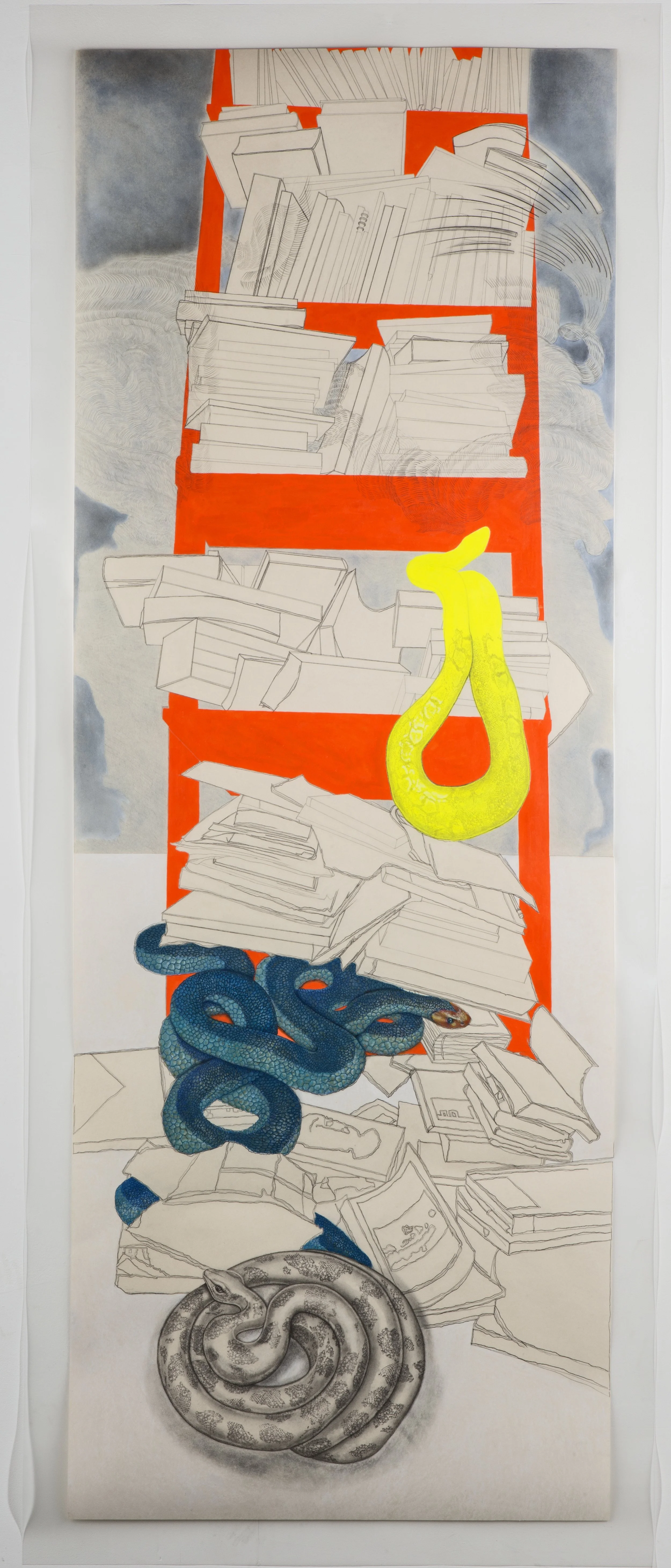 CONVERSION: PORTRAIT OF A NON- BELIEVER COLORED PENCIL, GOUACHE, GRAPHITE, PASTEL ON PAPER, LAMINATION 40 IN. X 106 IN. price $4,000