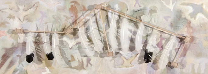 broken wing OIL ON WOOD 2 FT. X 5 FT. price $1,000 can also be sold as a set with JUST BELIEVE, DON'T MAKE-BELIEVE