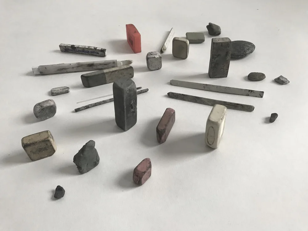  A look into my materials • Referring to Jesus, John the Baptist says, “He must increase and I must decrease.” Scripture is the philosophical vantage point from which I work. I used 20-30 different erasers to remove the pastel from the Dura-lar. Cont