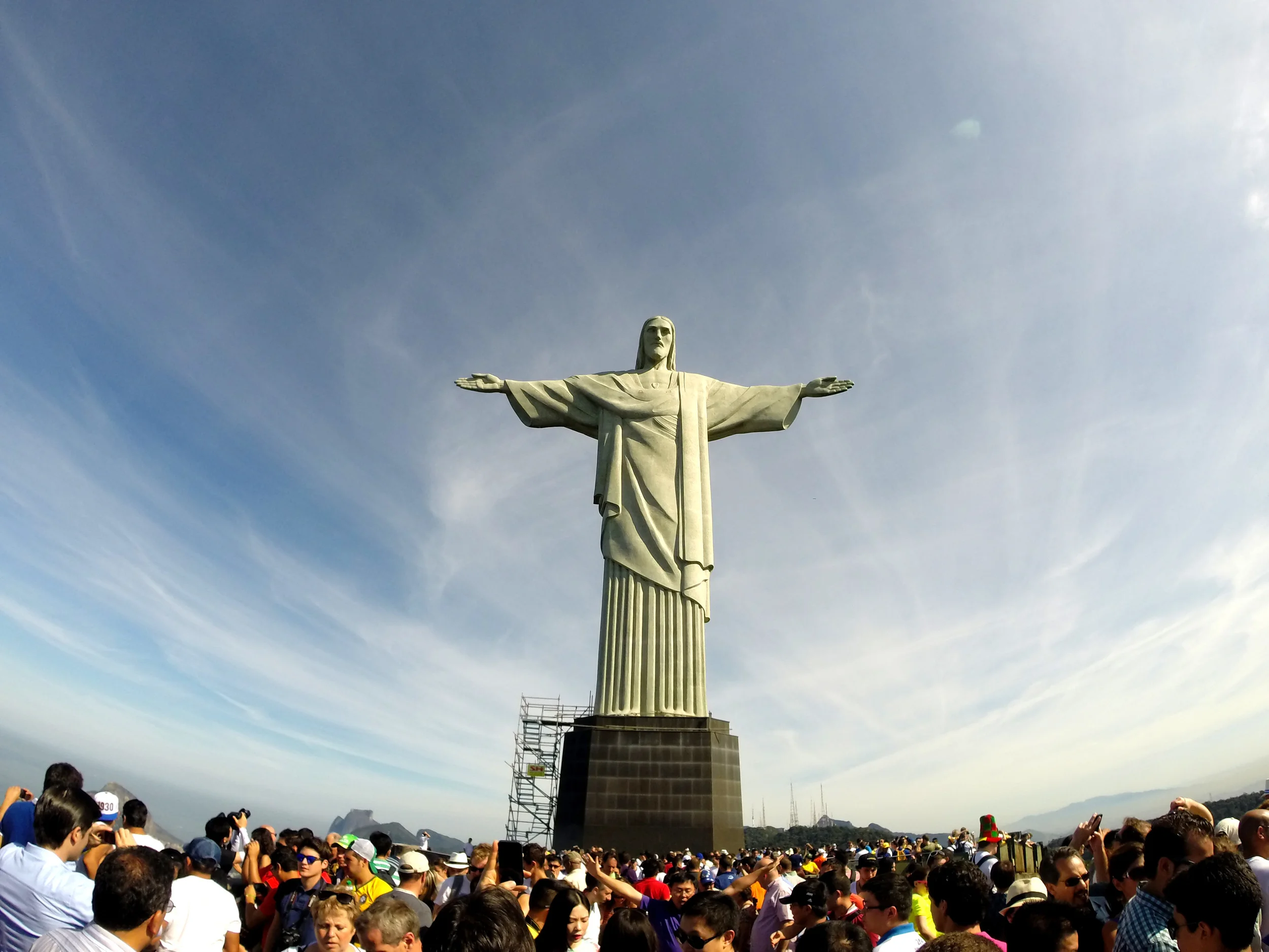 So many crowds at Christ the Redeemer in Rio de Janeiro, Brazil.