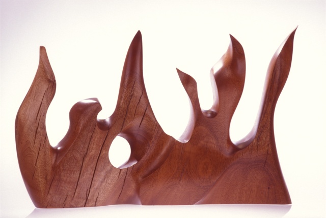 Fire Wood. Free sculpture in Honduras Mahogany.