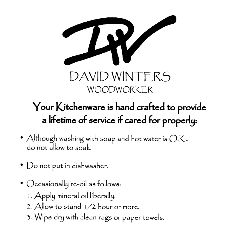 Care and Feeding Card back