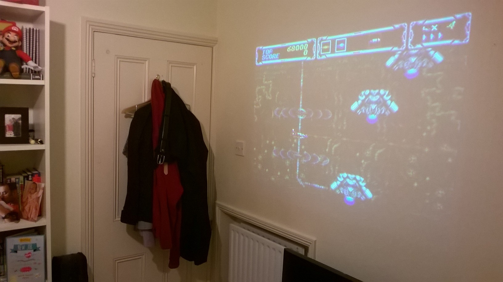 The Megadrive Portable connected to the projector