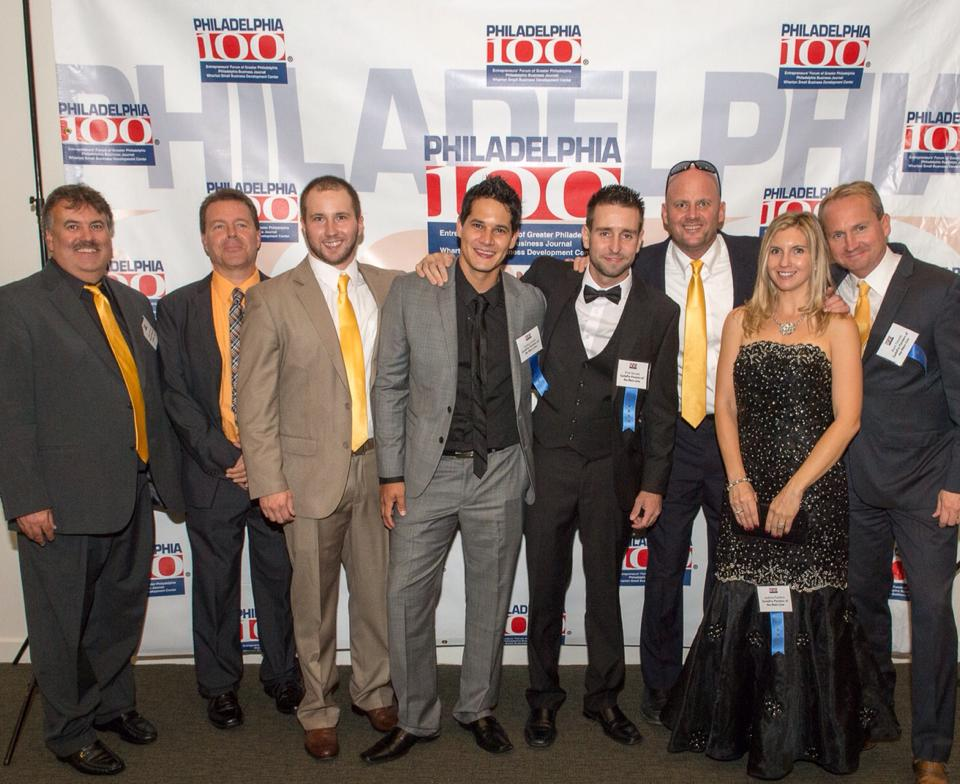 Chris Drucquer (third from the right) at the Philadelphia 100 award ceremony