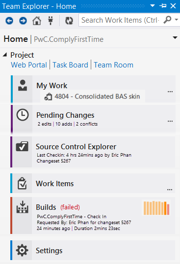 Figure: Good example - The home dashboard provides useful information at a glance without the user needing to click into each hub