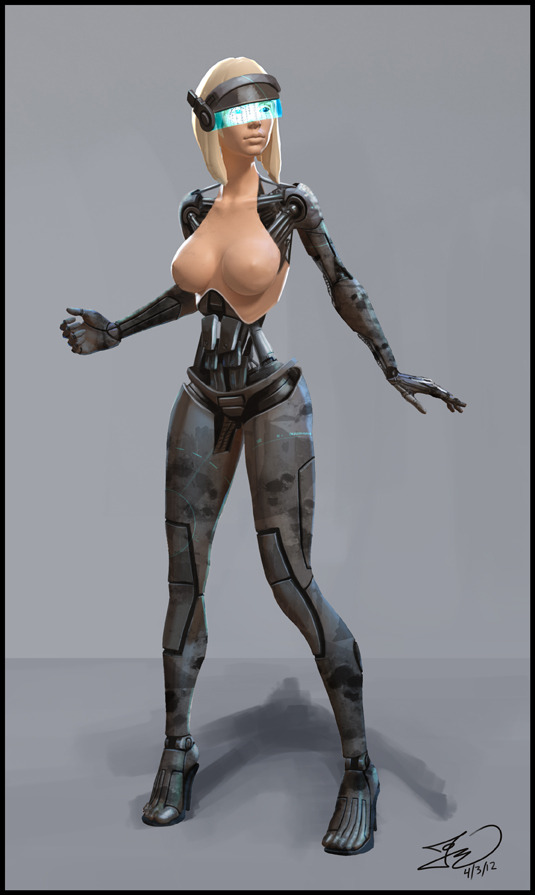 MMORPG Cyborg Girl Concept