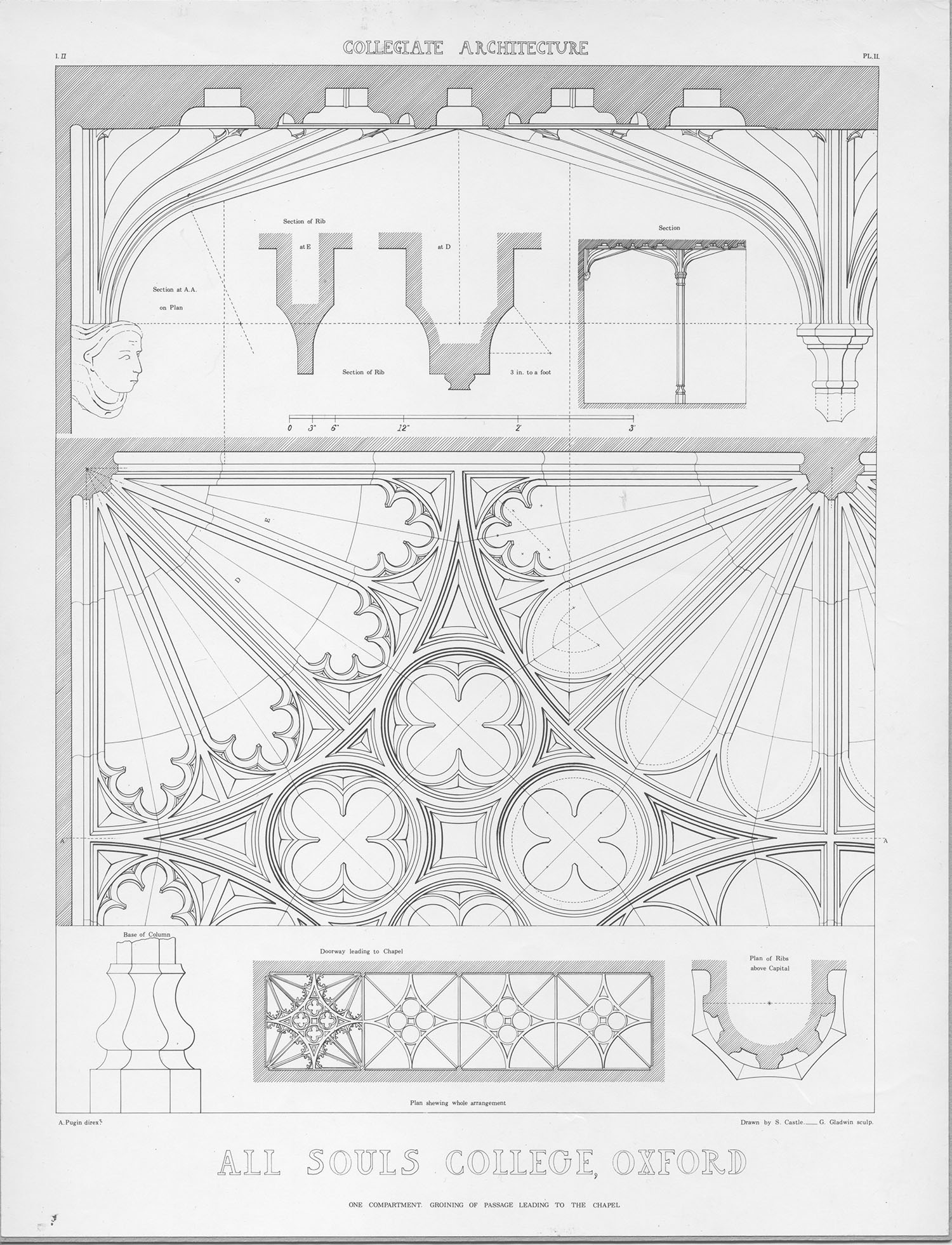 "All Souls College Oxford" Ink Drawing on Illustration Board by SCdR