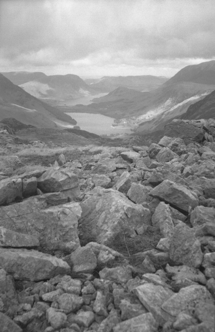 A view of Buttermere and Crummock Water. Taken handheld in 2014 with a Contessa-Nettel "Cocarette" circa 1920.