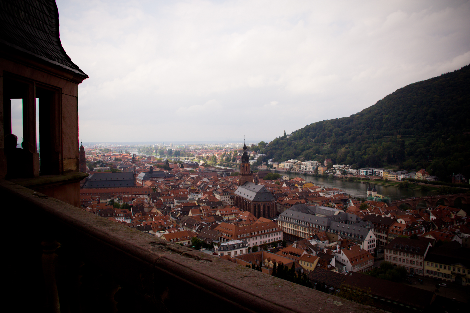 View from the castle overlooking the red rooftops