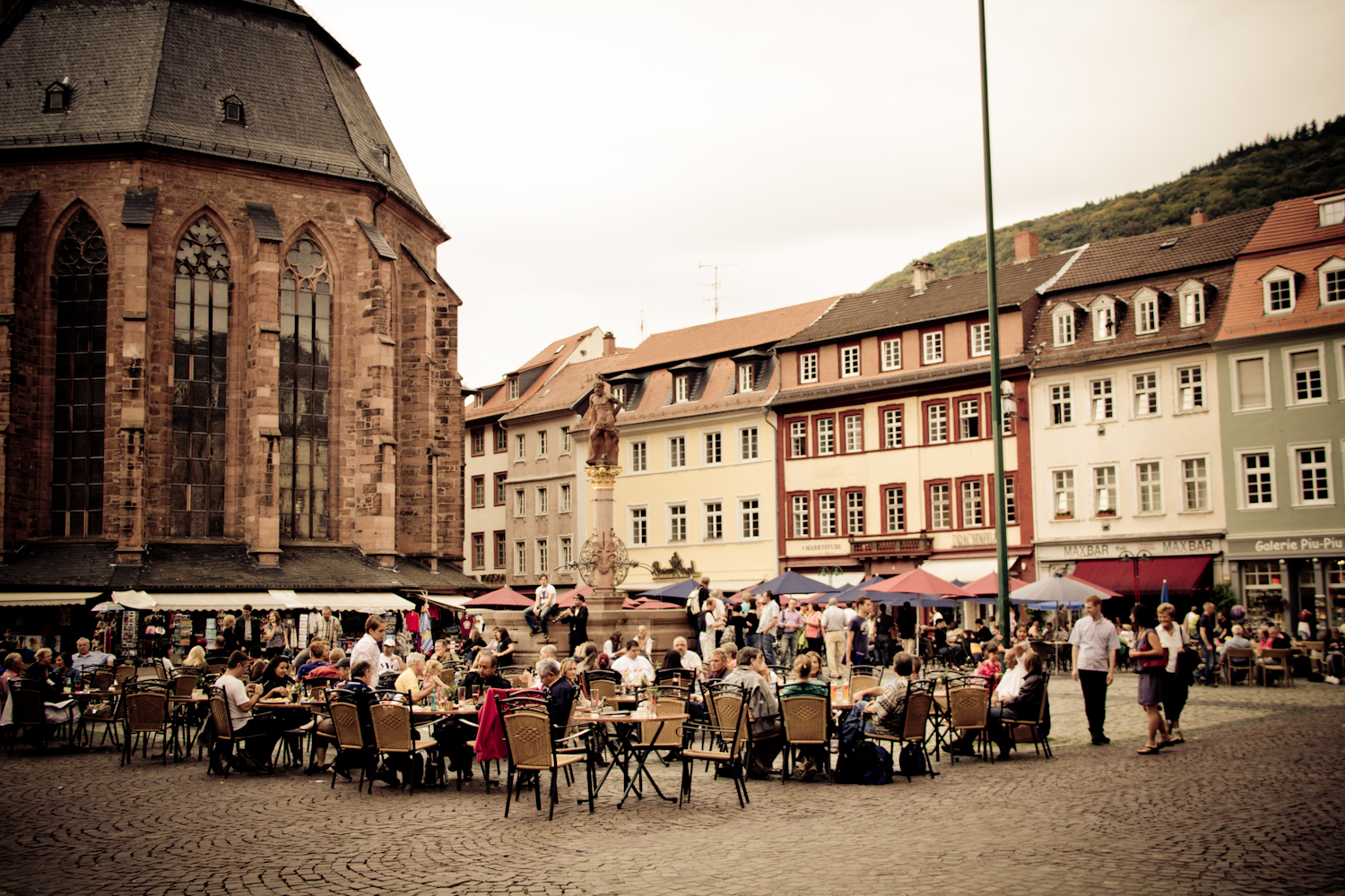 A square next to the church. The bells echo throughout Heidelberg every hour (something to consider if you decide to stay near a church!)