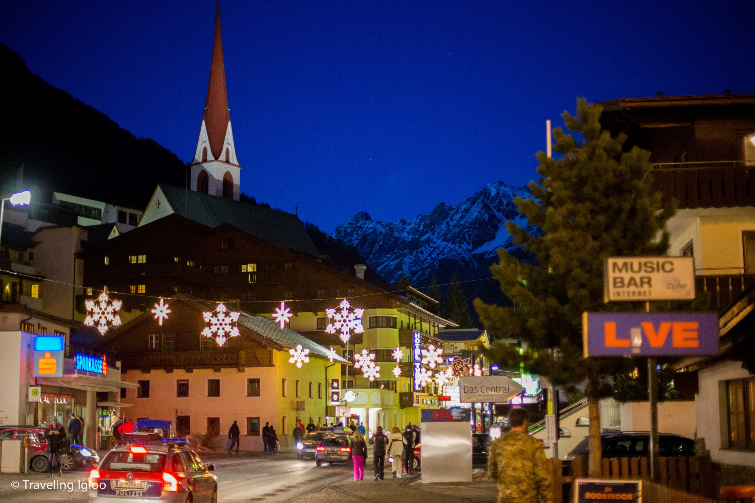 The main street at night
