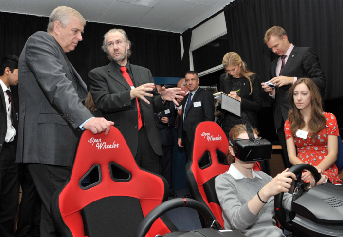 This is HRH Prince Andrew, Duke of York, with Prof. Ken Hawick, our head of department