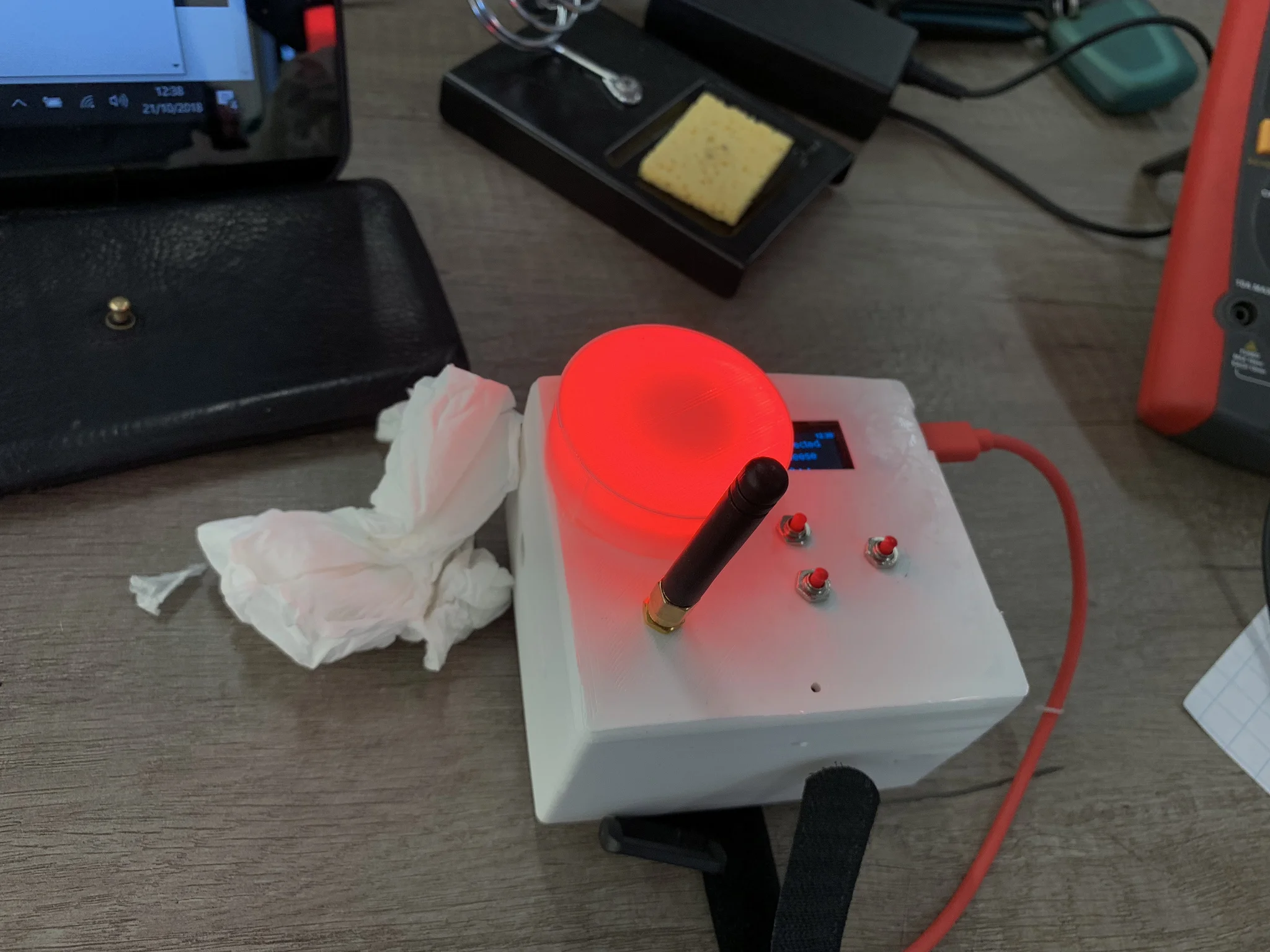 Testing the warning pixel with tissue paper…