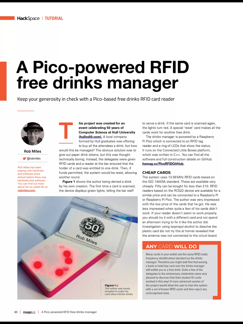 RFID Drinks Manager in MagPi Magazine — robmiles.com