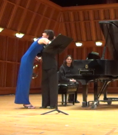 Impromptu on-stage post-performance hug!