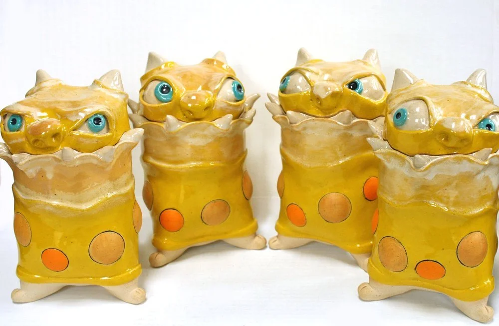 Pottery with a face