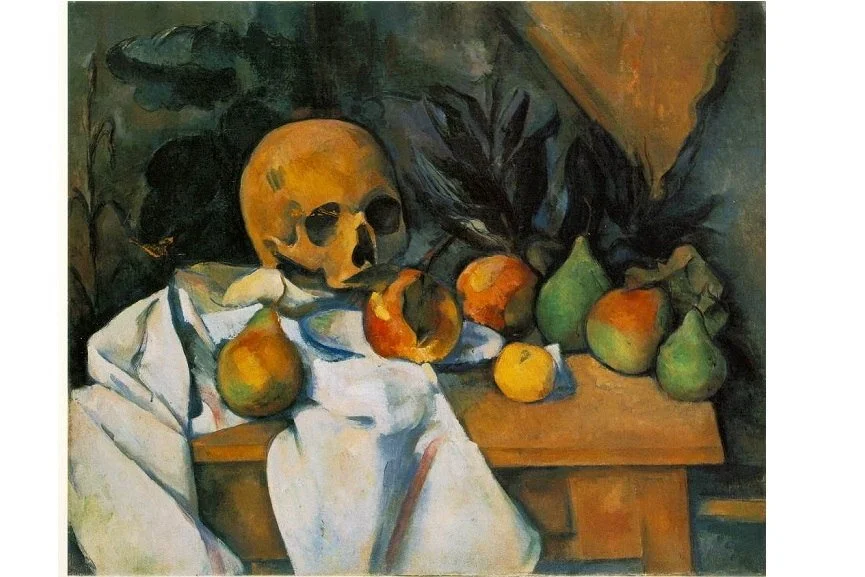 Cezanne still life demonstrating compositional techniques that keep the viewer’s eye circulating and focused within the space.