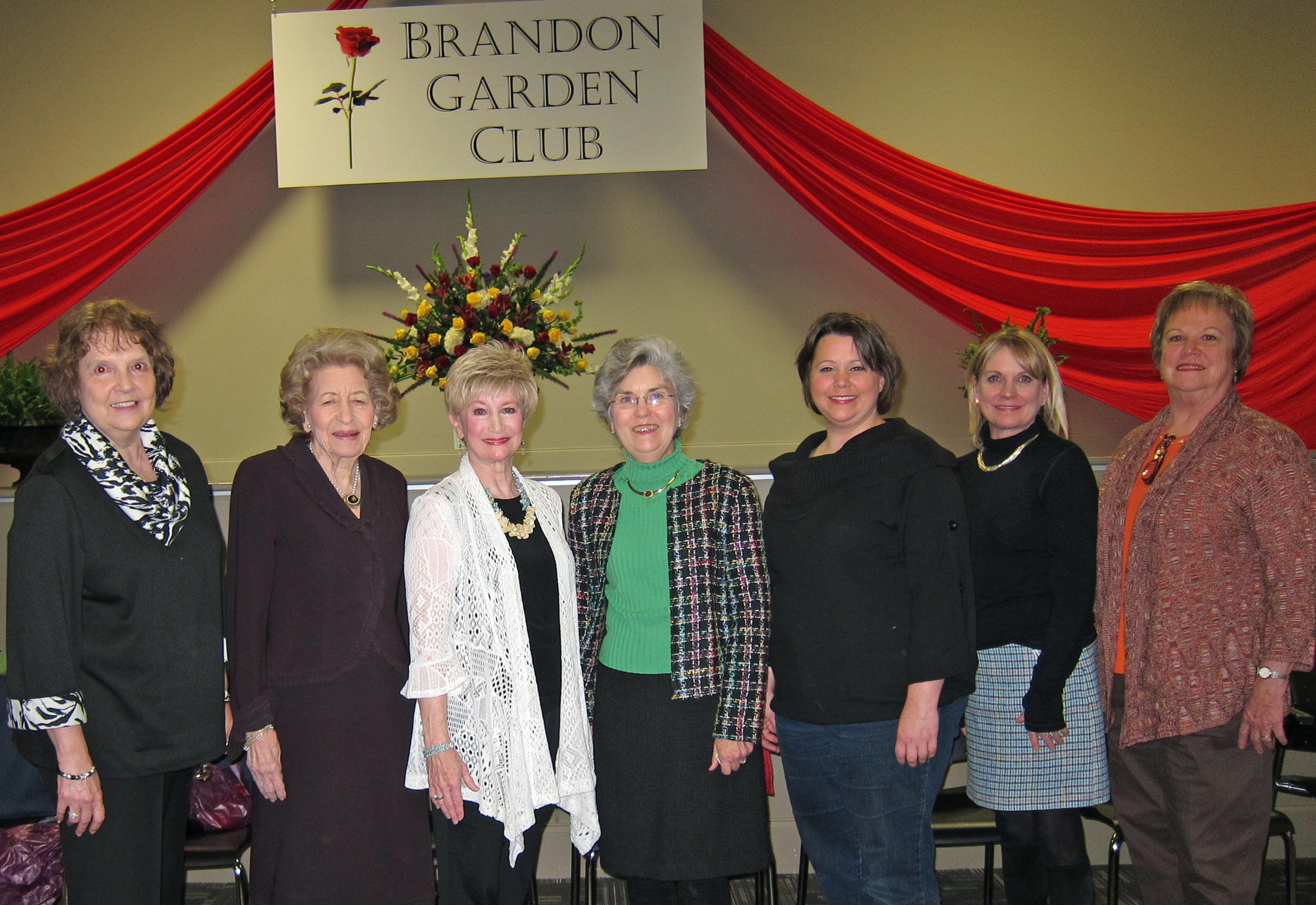 The annual Tablescapes Luncheon by Brandon Garden Club (BGC), The Garden Clubs of Mississippi, Inc. (GCM), was attended by GCM state officers and board members. Pictured (l to r): Suzanne Ross, GCM Natchez Trace District Director; Janet McLaurin, past BGC President, past GCM President, and member of the GCM Advisory Board; Charla Jordan, BGC President; Mary Lynn Powers, GCM President; Ashley Vaughan, BGC’s 2013 Hinds Community College scholarship recipient; Cindy Stewart, GCM Recording Secretary; and Ann Godwin, GCM Treasurer.