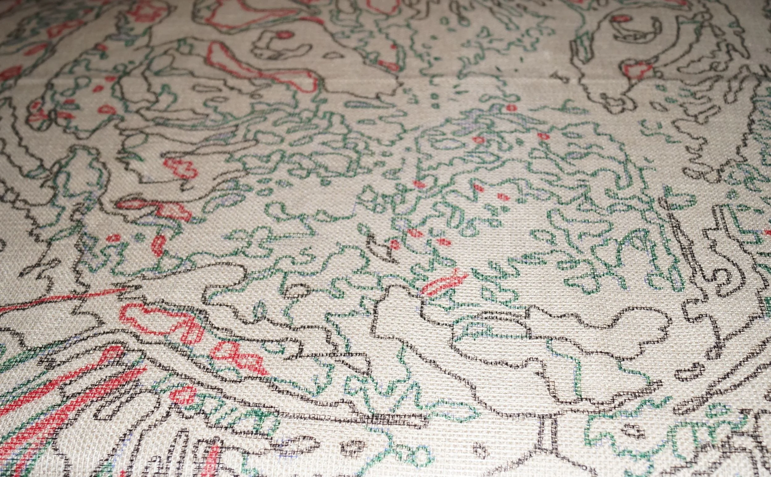 Grid on my linen backing