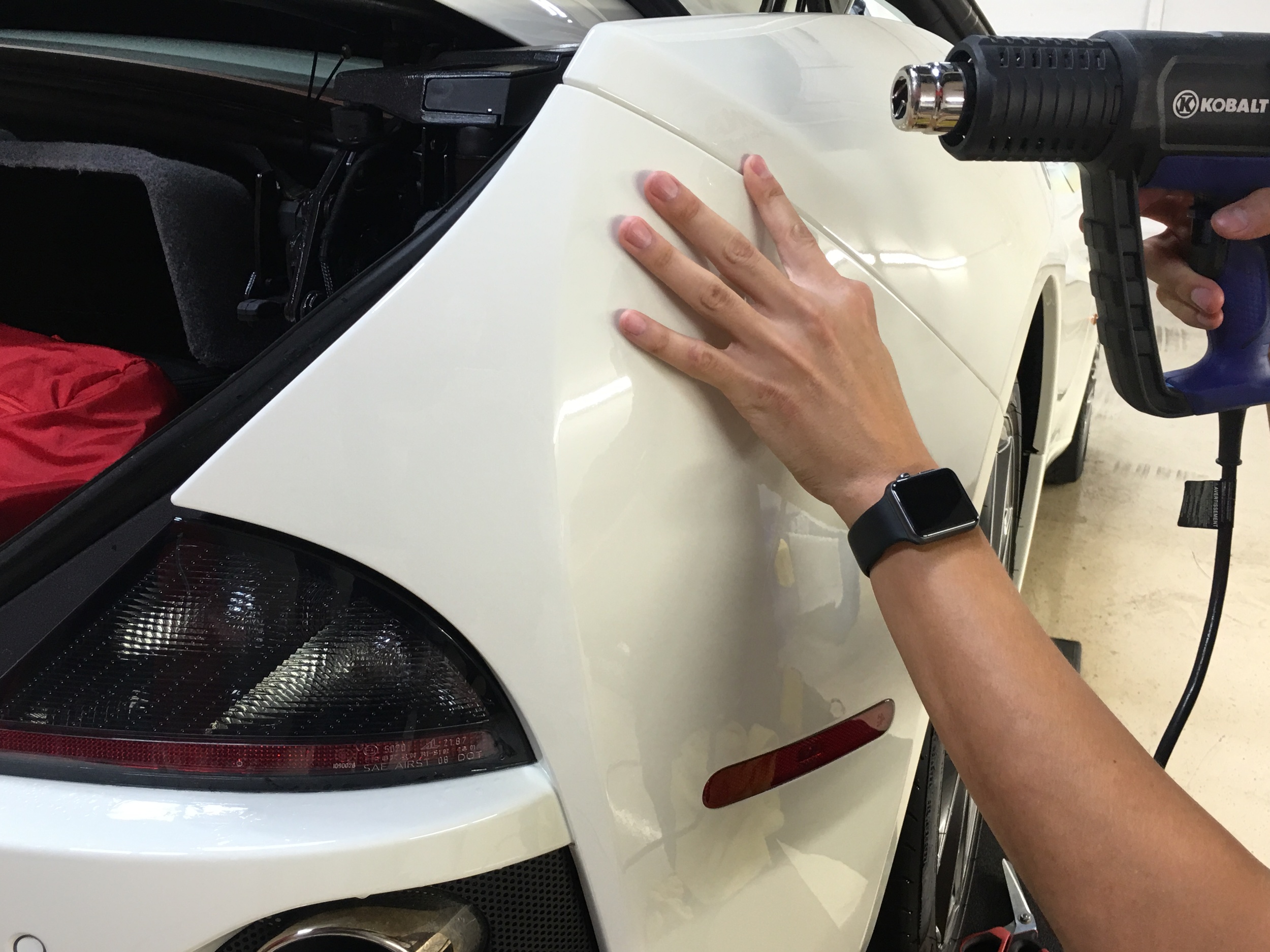 Heat is applied to ensure film edges adhere and moisture removed