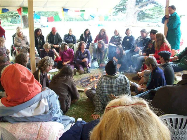 Lawrence Messerman helps groups build stronger unity and work with conflict. In addition, Lawrence offers his wisdom through teaching fires. Here, Lawrence facilitates a group in the UK.