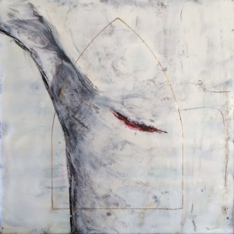 &nbsp;&nbsp;&nbsp;&nbsp;&nbsp;&nbsp;&nbsp; &nbsp; &nbsp; &nbsp; &nbsp; &nbsp; &nbsp; &nbsp; &nbsp; &nbsp; &nbsp; &nbsp; &nbsp; &nbsp; &nbsp; &nbsp; Encaustic with Gold Leaf 10"x10"