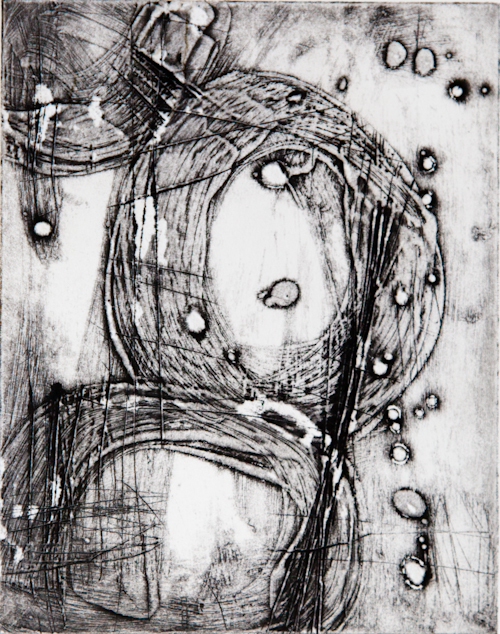  Wax collagraph with Akua ink 8"x10" 
