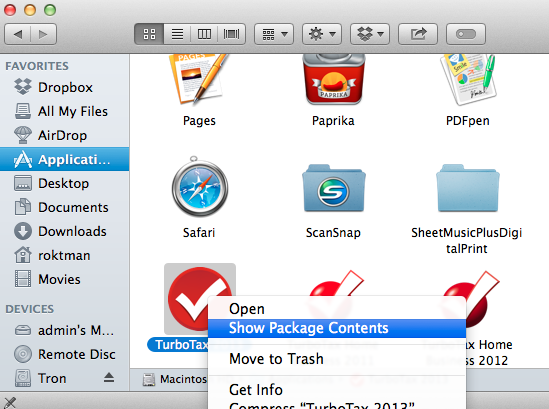 (How to reveal "Package Contents" in Mac OS X)