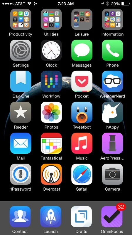 My Current iPhone 6 Plus Home Screen