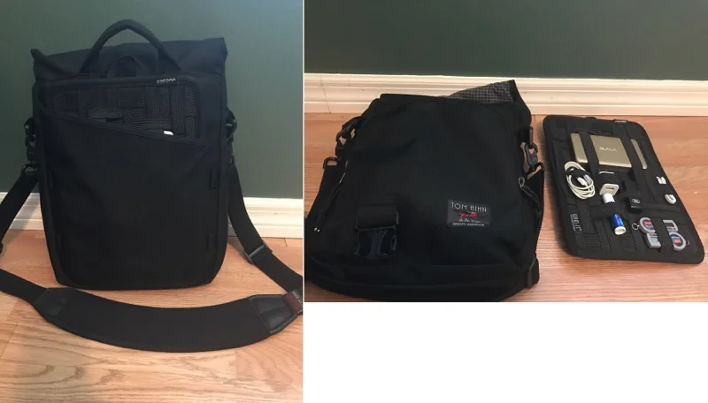 My GRID-IT keeps the Power Bank secure and slides right into the back pouch of my Tom Bihn Messenger bag