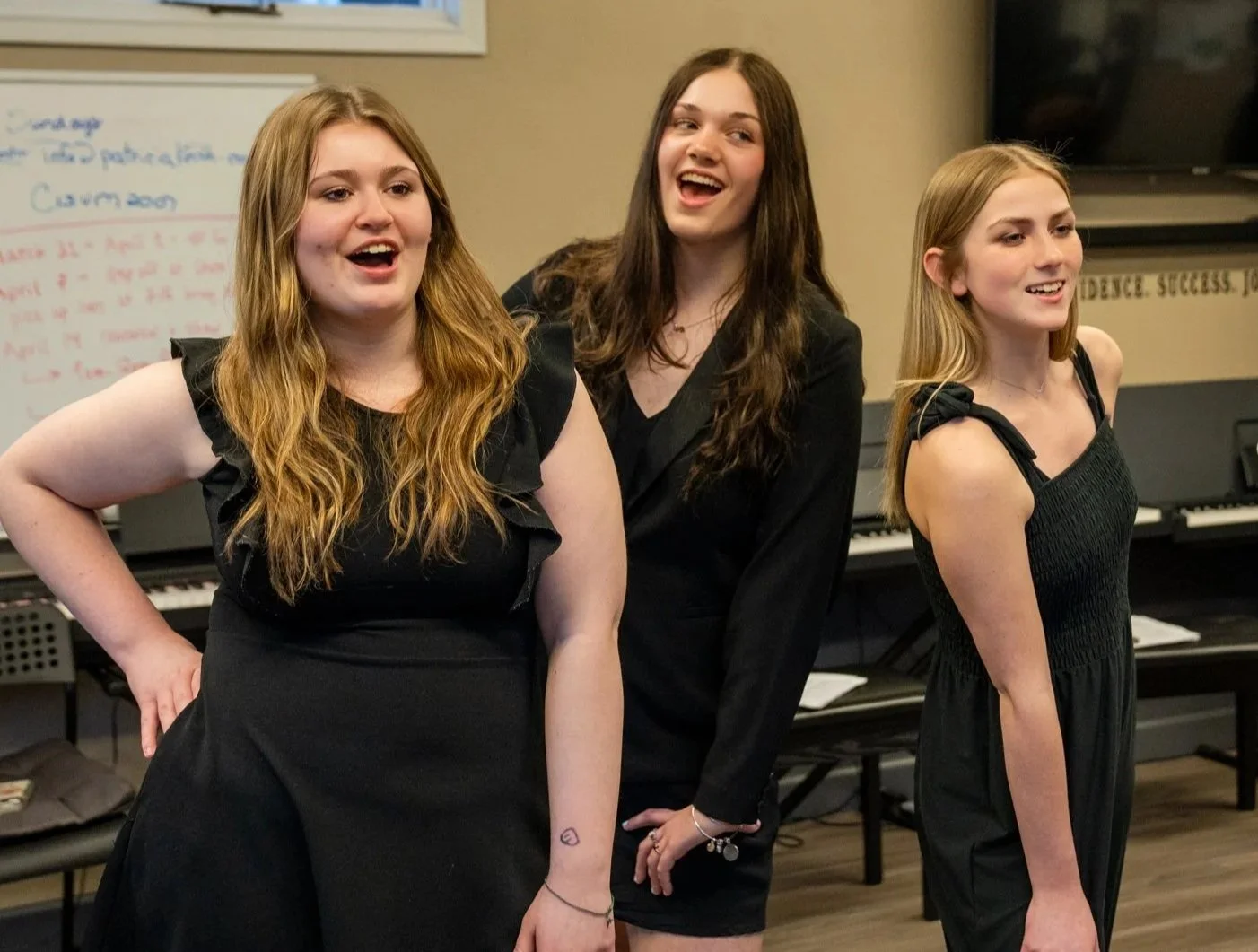 Honor Choir students rehearsing for the 2024 Cabaret at Music Studio of Patricia Keith