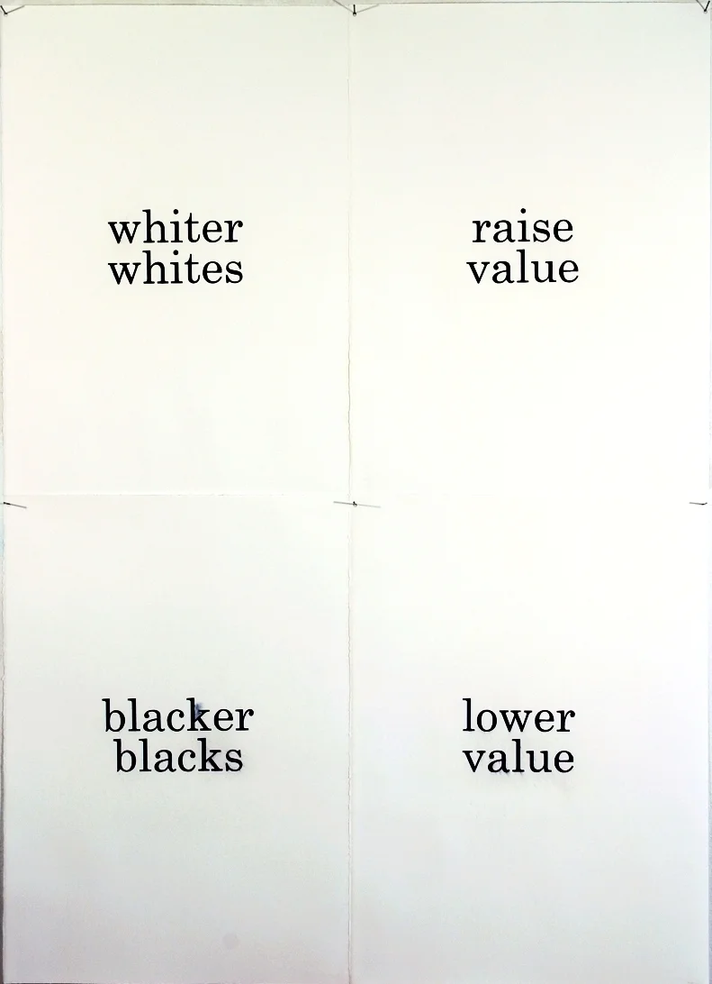 graphite, mineral oil on Rives BFK four sheets, each sheet 30” x 22” 2006