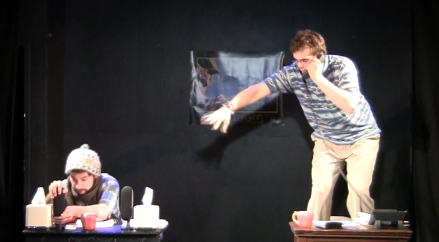 CHRISTOPHER Oh, gosh. You know what you need? Let me get you a piping hot cup of coffee. FRANK Oh, you don’t have to… CHRISTOPHER Two spoonfuls of sugar and a little bit of milk?