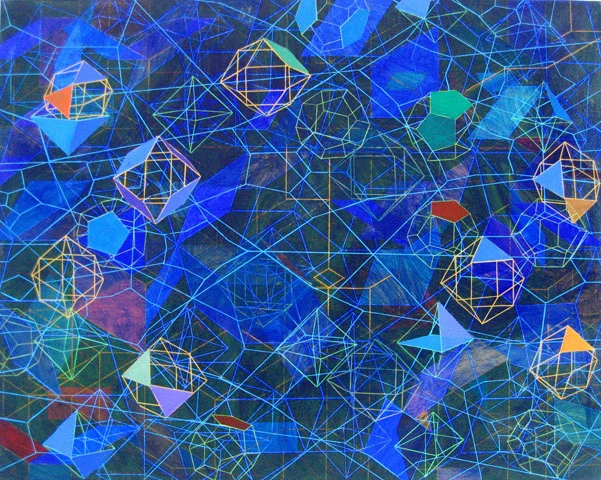 4D painting by Tony Robbin ( 2007-8, 56" x 70", Coll: the artist)