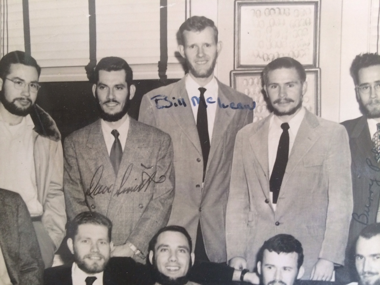 My dad in a class photo (center).