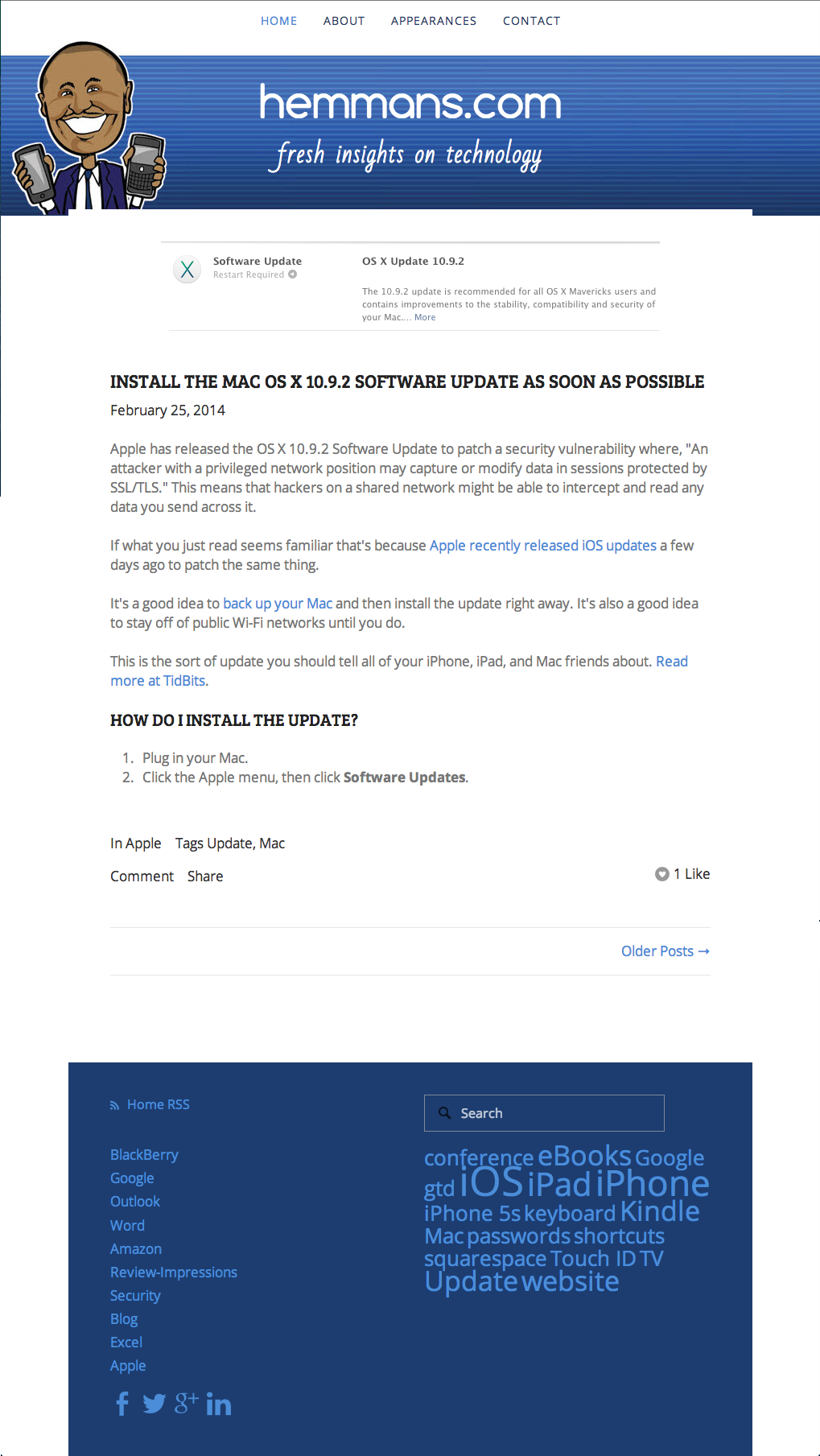hemmans.com before SquareSpace redesign