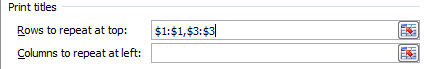 The Collapse dialog box button appears at the end of the Rows to repeat box.