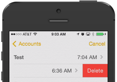Swipe to delete