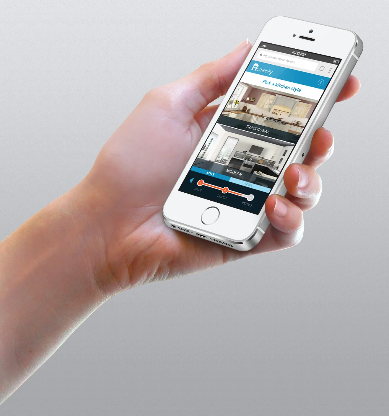 Mobile designs for Homenity