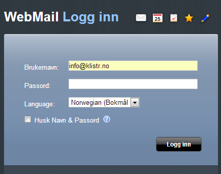 Logg inn med epostadressen din og ditt passord.