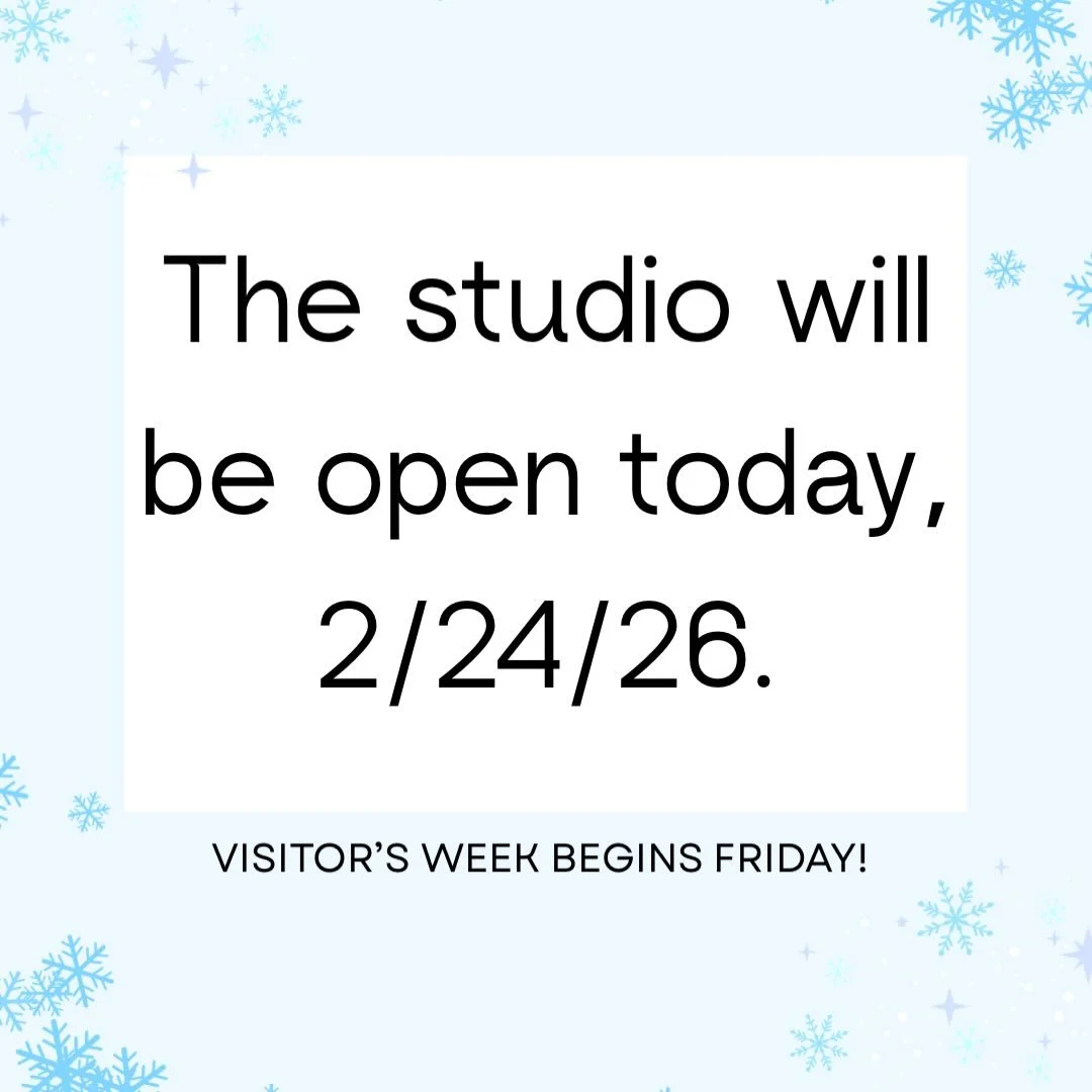 Reminders: 
❄️Visitor&rsquo;s week begins Friday February 27th
❄️ Pictures for company and competition groups is Friday March 6th (no classes will be held) 
❄️ Pictures for all individuals March 8th