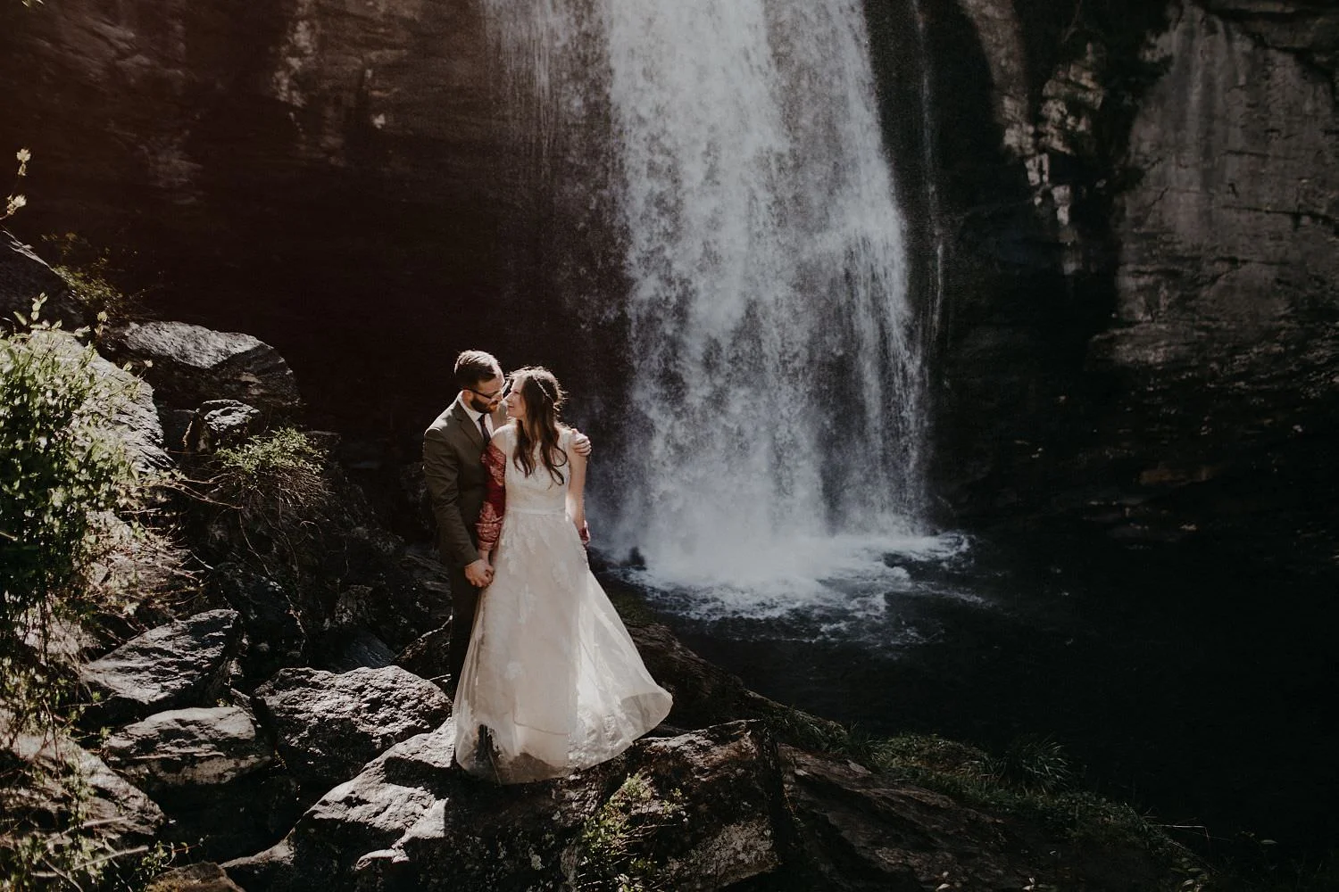 asheville waterfall wedding