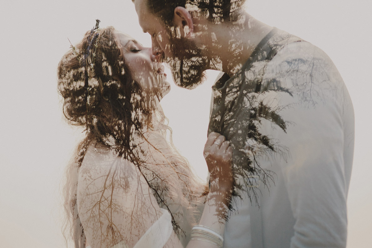 olympic national park elopement double exposure