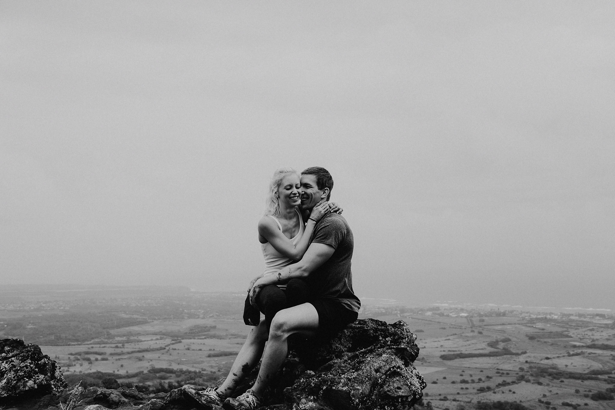 hawaii elopement bride groom laughing photo